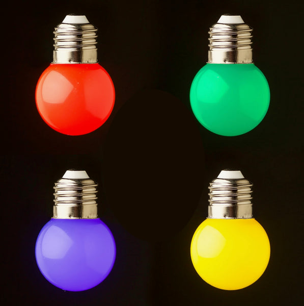 Yellow 24v G45 Colour 1watt  LED Polycarbonate bulb*