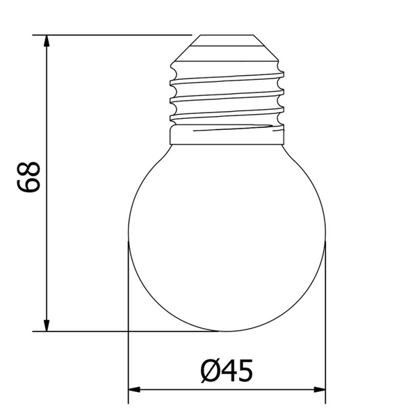 Yellow 24v G45 Colour 1watt  LED Polycarbonate bulb*