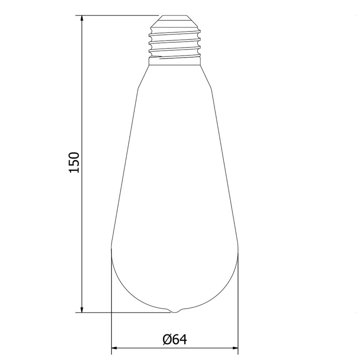 St64 Led Bulb Drawing.pdf ST64 White 6watt LED Filament E27 – The Festoon Guys