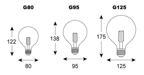 G80 White 80mm 4watt LED Filament E27